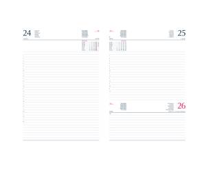 Agenda giornaliera 2026 copertina in carta imbottita 17 x 24 cm blu - 3609 - 1