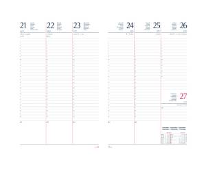 Agenda settimanale 2026 copertina in carta imbottita 17 x 24 cm blu - 3635 - 1