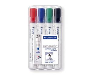 Pennarelli Lumocolor whiteboard 351 - tratto 2 mm - colori assortiti - conf. 4 pezzi - Staedtler - 351WP4 - 4007817314302 - DMwebShop - 1