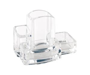 Portacancelleria con portapenne - acrilico - 15 x 10 x 9 cm - trasparente - Lebez - 1684 - 8007509016848 - DMwebShop - 1