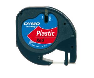 Nastro Letratag 912030 - in plastica - 12 mm x 4 mt - rosso - Dymo - S0721630 - 5411313912037 - DMwebShop - 1