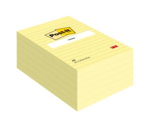 Blocco foglietti - giallo Canary - a righe - 102 x 152 mm - 100 fogli - conf. 6 pezzi - Post-it - 7100172753 - 32164A - DMwebShop - 1