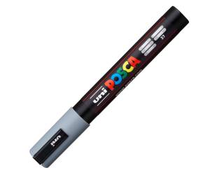 Marcatore a base d acqua Uni Posca PC5M punta tonda media 1,8,2 - 5 mm grigio Uni Mitsubishi - 6263 - 1