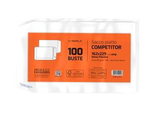 Busta sacco Competitor FSC - strip adesivo - 16 x 23 cm - 80 gr - bianco conf. 100 pezzi - Pigna - 065451923 - 8005235105553 - DMwebShop - 1