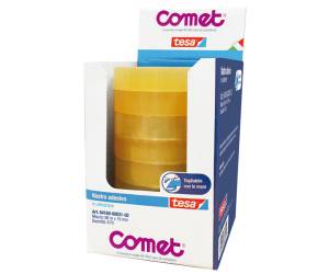 Nastro adesivo - 19 mm x 66 mt - cellophane - trasparente - conf. 8 pezzi - Comet - 64160-00031-02 - 4042448838414 - DMwebShop - 1