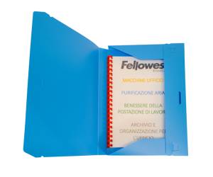 Cartella progetto con elastico - 24 x 35 cm - dorso 3 cm - azzurro - conf. 10 pezzi - Fellowes - U140-AZ - 8015687000405 - DMwebShop - 2