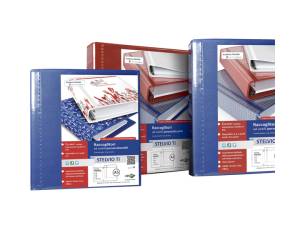 Raccoglitore personalizzabile Stelvio TI 4 anelli a D 50 mm dorso 7,5 cm 22 x 30 cm rosso Sei Rota 36504132 - 5387 - 1