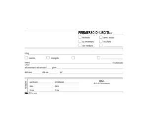 Blocco permesso uscita 9,9 x 17 cm 50,50 fogli autoautoricalcanti - 4492 - 1