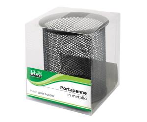 Bicchieri portapenne - rete metallica - 8,5 x 10 cm - nero - Lebez - 1221-N - 8007509036952 - DMwebShop - 1