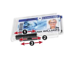 Portabadge PushBox Trio 3 tessere inseribili 5,4 x 8 - 7 cm - 6923 - 1