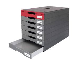 Cassettiera Idealbox Pro 7 cassetti 36,5 x 32,2 x 25 cm rosso - 9647 - 1