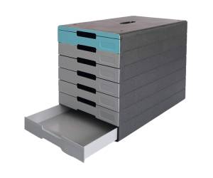 Cassettiera Idealbox Pro 7 - 7 cassetti - 36,5 x 32,2 x 25 cm - azzurro - Durable - 7763-06 - 4005546737379 - DMwebShop - 1