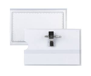 Portabadge con clip e spilla - 9 x 5,5 cm - conf. 50 pezzi - Lebez - 31-090-B - 8007509310908 - DMwebShop - 1