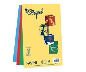 Carta Le Cirque - A4 - 80 gr - mix 4 colori intensi - conf. 200 fogli - Favini - A71X404 - 8007057627107 - DMwebShop - 1