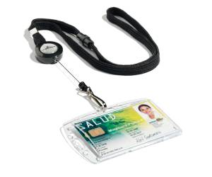 Cordoncino per portabadge con chiocciola Yo Yo larghezza 10 mm nero - 9563 - 1