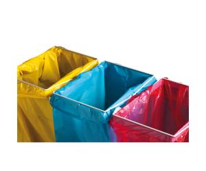 Carrello mobile Triflux 83,3x36x90 cm con ruote 3 portasacco da 100 lt - 8844 - 2