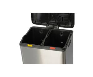 Pattumiera a pedale Multiflux 49,5 x 45,9 x 63,6 cm 2 secchi da 30 lt inox ciascuno - 8846 - 1