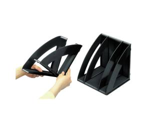 Portariviste modulare 6 divisori regolabili 30 x 22 x 22 cm nero - 9166 - 1