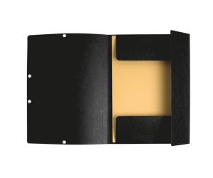 Cartellina con elastico - cartoncino lustre' - 3 lembi - 400 gr - 24 x 32 cm - nero - conf. 25 pezzi - Exacompta - 55501E - 3130630555018 - DMwebShop - 1