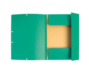 Cartellina con elastico - cartoncino lustre' - 3 lembi - 400 gr - 24 x 32 cm - verde - conf. 25 pezzi - Exacompta - 55503E - 3130630555032 - DMwebShop - 1