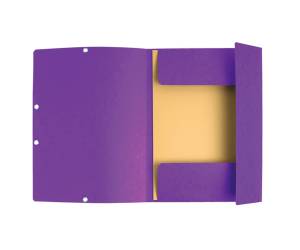 Cartellina con elastico - cartoncino lustre' - 3 lembi - 400 gr - 24 x 32 cm - viola - conf. 25 pezzi - Exacompta - 55508E - 3130630555087 - DMwebShop - 1