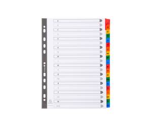 Separatore alfabetico A-Z - cartoncino bianco 160 gr - tasti colorati - A4 - Exacompta - 1111E - 3130630011118 - DMwebShop - 1