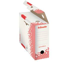 Scatola archivio Speedbox - dorso 8 cm - 35 x 25 cm - bianco e rosso - conf. 25 pezzi - Esselte - 623985 - 4049793028026 - DMwebShop - 4
