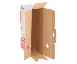Scatola archivio Speedbox - dorso 10 cm - 35 x 25 cm - bianco e rosso - conf. 25 pezzi - Esselte - 623908 - 4049793025988 - DMwebShop - 2