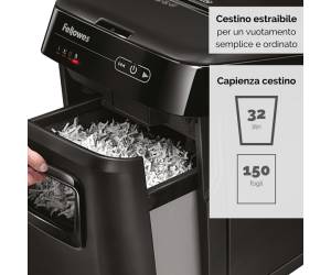 Distruggidocumenti AutoMax 130C - a frammenti - 32 lt - Fellowes - 4680102-99 - 43859683741 - DMwebShop - 3
