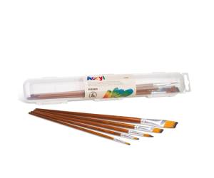 Portapennelli in PPL pelo sintetico astuccio 5 pennelli assortiti - 9654 - 1