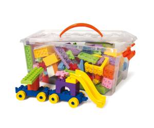 Mattoncini e accessori Midi da costruzione in ABS colori assortiti bauletto da 188 pezzi - 9022 - 1