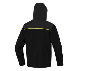 Giacca Softshell Horten - tessuto Softshell-poliestere-elastan - con cappuccio - taglia L - nero-giallo - Deltaplus - HORT2NJGT - 3295249234799 - DMwebShop - 1