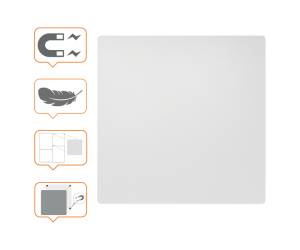 Lavagna magnetica modulare senza cornice 60 x 45 cm acciaio bianco - 12021 - 1