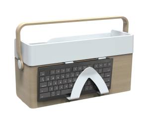 Organizer portatile da scrivania Ergobox S - 42,5 x 23 x 15 cm - legno-PET-ABS - legno-bianco-grigio - Alba - DKBOX - 3129710017713 - DMwebShop - 5