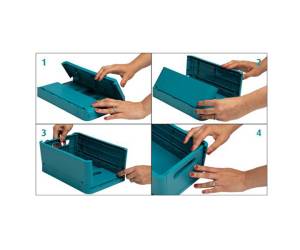 Scatola pieghevole The Smart Case midi Skandi 27,6 x 18,8 x 12 cm blu pacifico - 9972 - 2