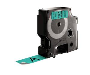 Nastro D1 standard 458090,19 mm x 7 mt PL nero verde - 10926 - 1