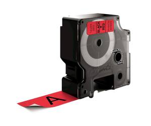 Nastro D1 standard 537170,24 mm x 7 mt PL nero rosso - 10939 - 1