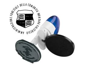 Timbro Pocket Stamp R40 diametro 40 mm 5 righe autoinchiostrante blu Colop POCKET R40 BLU - 10482 - 1