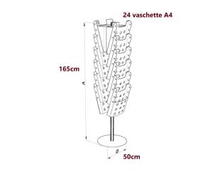 Portariviste girevole da terra Carousel Stacker - 24 vaschette A4 - Tecnostyl - STK24-9 - 8010026280081 - DMwebShop - 1