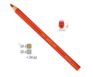 Pastelli Mega diametro mina 5,5 mm oro argento barattolo 24 pezzi - 10975 - 1