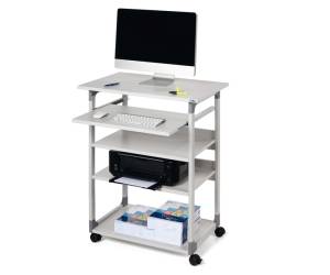 Pc Workstation System 75 VH con ruote 5 ripiani 75 x 53,4 x 95,125 cm grigio - 11898 - 1