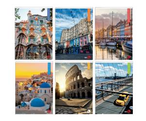 Maxiquaderno Citta fantasia A4,40,2 fogli 80 gr 1 rigo - 11443 - 2