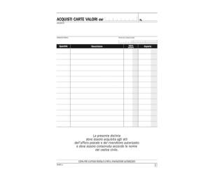 Blocco distinta acquisto carte valori 50,50 copie autoautoricalcanti 21,5 x 14,8 cm - 11672 - 1