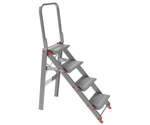 Scaletta Class Piu' con parapetto - 4 gradini - alluminio - Marchetti - 20524 - 8021227005175 - DMwebShop