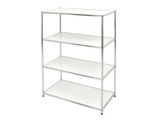 Libreria Easy System 4 ripiani acciaio cromato 80x40x120 cm bianco - 8096