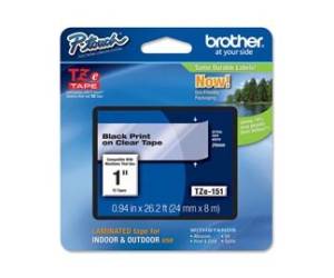 Nastro Nero Trasparente TZE151,24 mm x 8mt - 10572