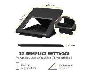 Supporto laptop Breyta nero - 14995 - 1