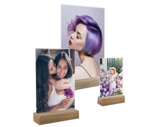 Portadepliant verticale con base in legno 15 x 21 cm acrilico - 14797 - 1