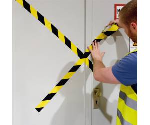 Nastro adesivo duraline basic 50,016 removibile 5 cm x 33 mt giallo nero - 13313 - 2