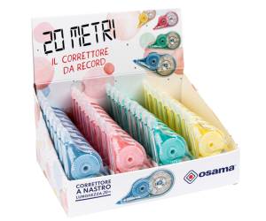Correttore a nastro 20 Metri - 5 mm x 20 mt - involucro colori assortiti pastello - Osama - OW 84005751 - 8059484005768 - DMwebShop - 1